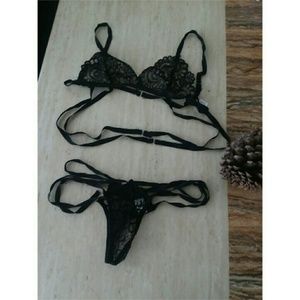 Criss Cross Ladder Cut-Out Lingerie Set